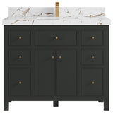 Sonoma 42" Single Sink Bath Vanity in Black Top, 2"  Viola Brown