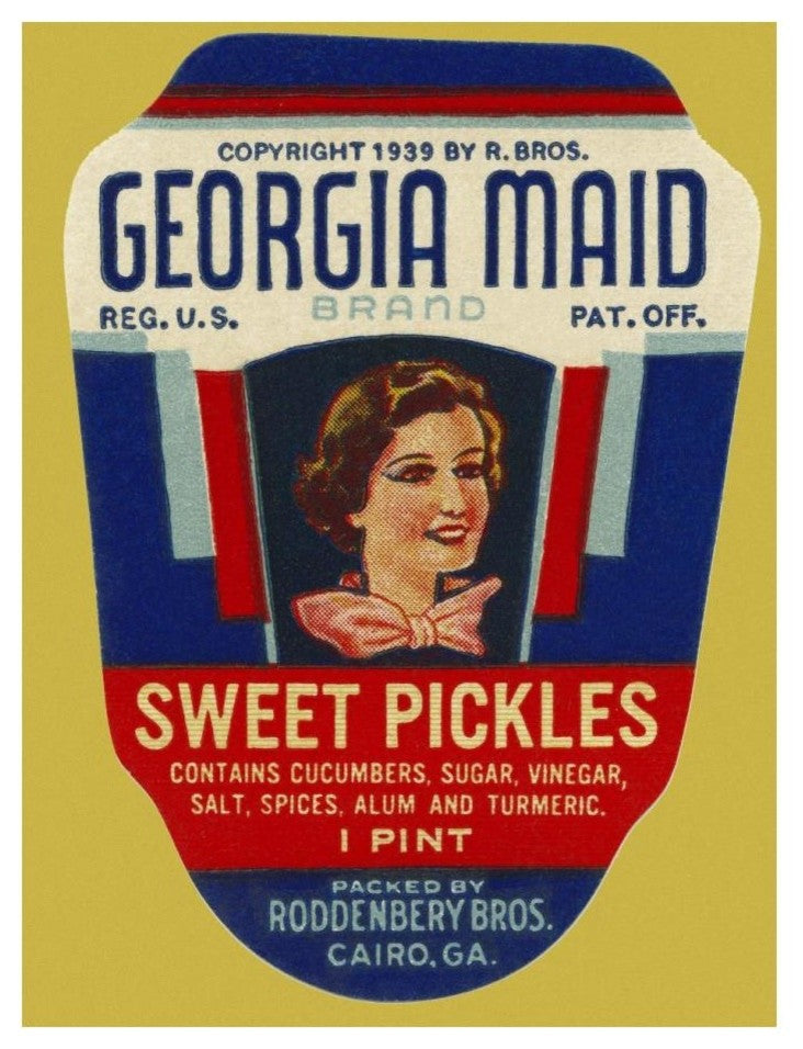 "Georgia Maid Sweet Pickles" Digital Paper Print by Retrolabel, 19"x24"