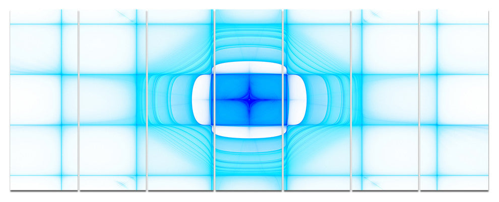 Blue Thermal Infrared Visor, Abstract Canvas Art Print, 83"x32", 7 Panels