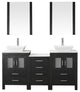 Virtu Dior 66" Double Bathroom Vanity, Zebra Gray With Faucet and Mirrors