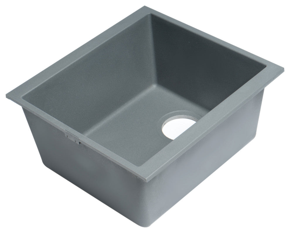 ALFI brand AB1720UM-T Titanium 17" Undermount Granite Kitchen Prep Sink