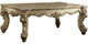 Benzara BM177677 Rectangular Wood Coffee Table, Gold Patina