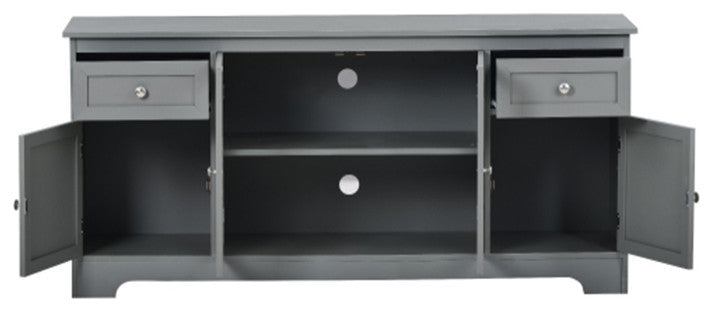 65 inch TV stand with 4 doors adjustable panels cabinet with light freen finish
