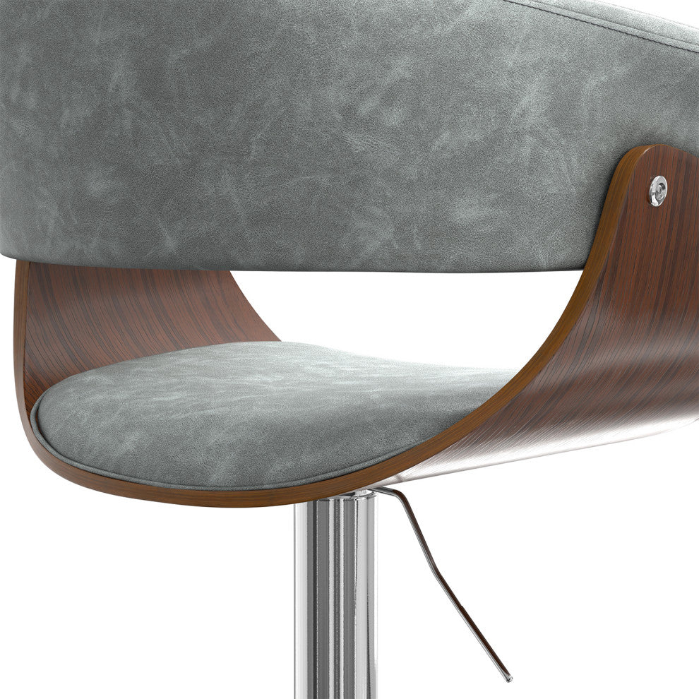 Sheldon Adjustable Swivel Bar Stool, Stone Grey