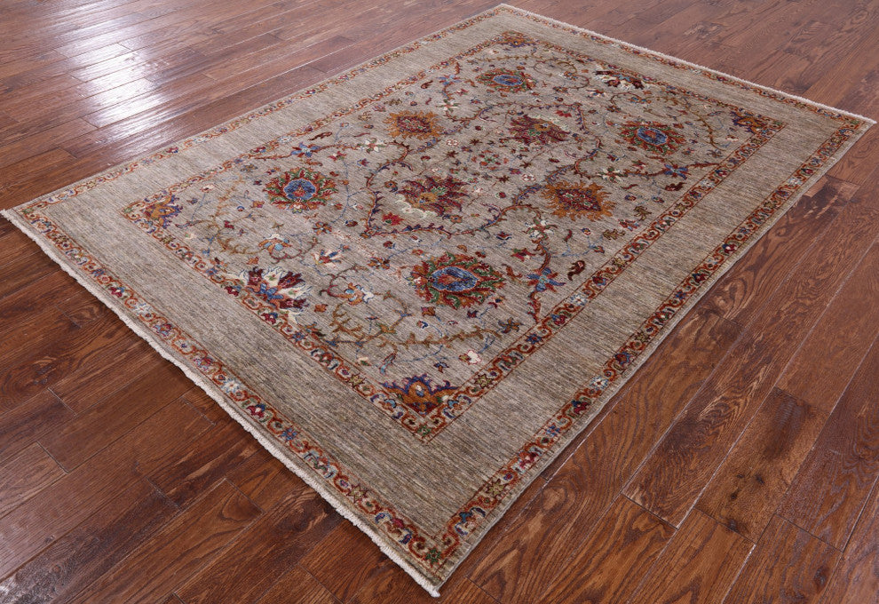 5' 8" X 7' 10" Hand Knotted Persian Tabriz Rug Q7447