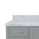 ARIEL Cambridge 61" Single Oval Sink Bathroom Vanity Gray with Marble Top