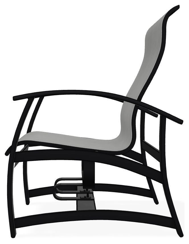 Belle Isle Sling Outdoor Hidden Motion Lounge Chair, Alloy/Black