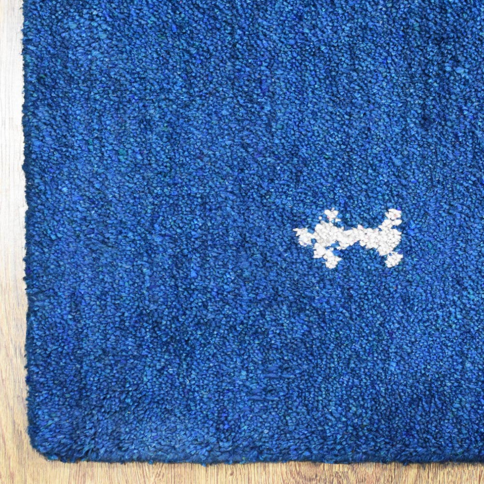 HAND KNOTTED LOOM SILK ECO-FRIENDLY AREA RUGS -6'x9',Rectangle,Blue,Contemporary