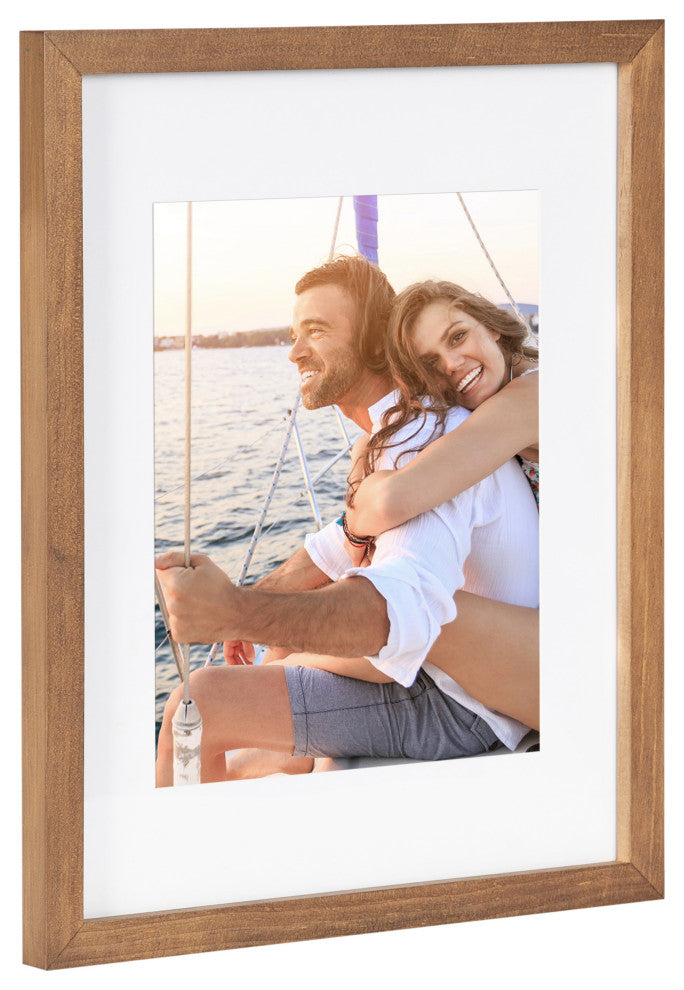 Gallery Wall Frame And Shelf Kit, Rustic Brown