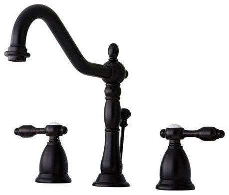 Kingston Brass Widespread Bathroom Faucet With Brass Pop-Up, Oil Rubbed Bronze