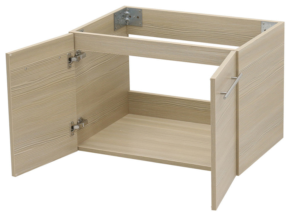 30" Wall Mount Vanity, White Stone Countertop, Tan
