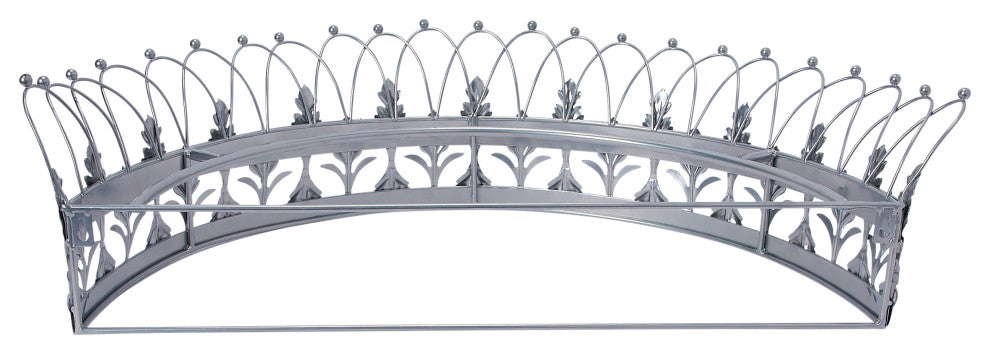 Decorative Metal Curtain or Canopy Crown, Silver Finish