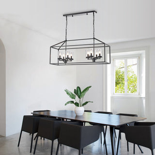 Thyra Modern Black Brushed Coffee 8-Light Chandelier for Dining Room, Kitchen