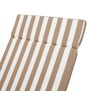 GDF Studio Soleil Outdoor Chaise Lounge Cushion, Brown/White Stripe