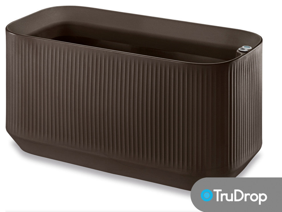 TruDrop Self-Watering Modular Deck Planter - Privacy Barrier -Bark, 40"x20"x20"H