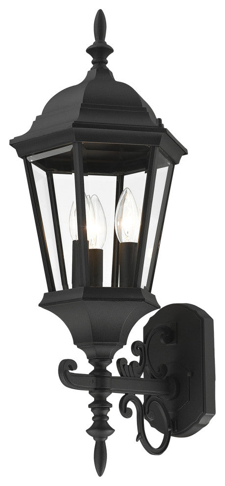 Textured Black Traditional, Historical, Outdoor Wall Lantern