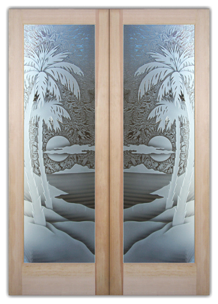 Interior Prehung Door or Interior Slab Door - Palm Sunset - Primed - 24" x...