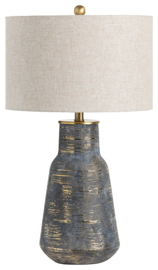 Trinity 28" Urn Table Lamp With Linen Drum Shade, Gray