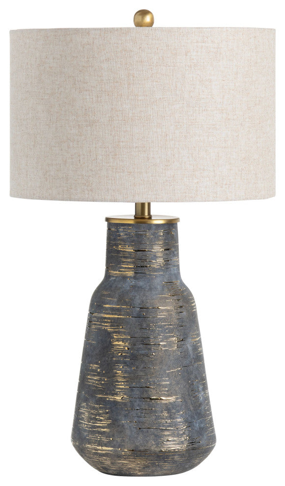 Trinity 28" Urn Table Lamp With Linen Drum Shade, Gray