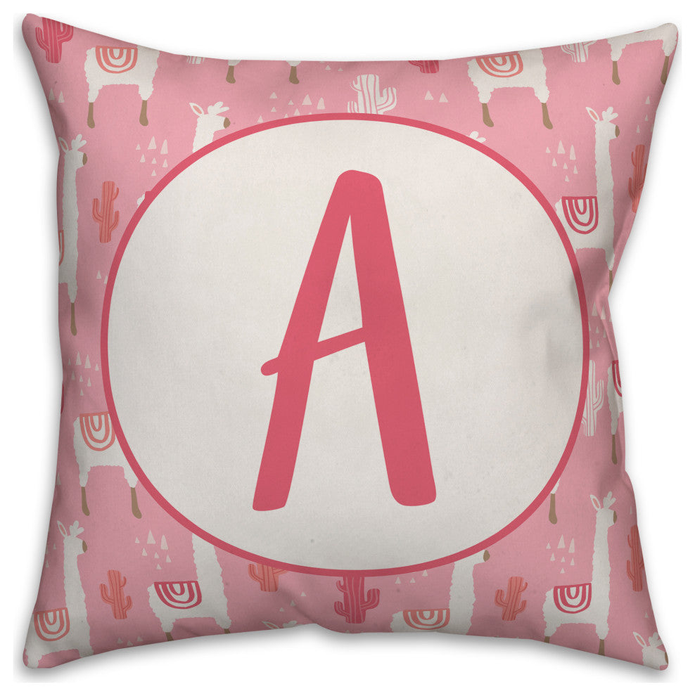Monogram Lllama Pattern - A 16x16 Spun Poly Pillow
