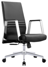 LeisureMod Aleen Upholstered Leather Office Chair With Swivel and Tilt, Black