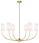Z-LITE 6-Light Chandelier, Rubbed Brass