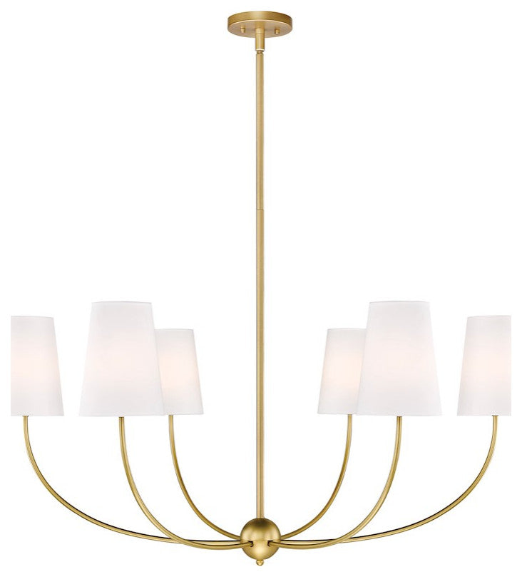 Z-LITE 6-Light Chandelier, Rubbed Brass