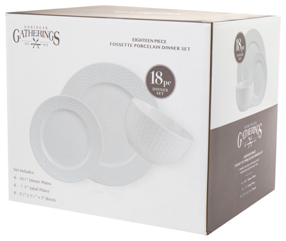 Fossette 18 Piece Porcelain Dinnerware Set