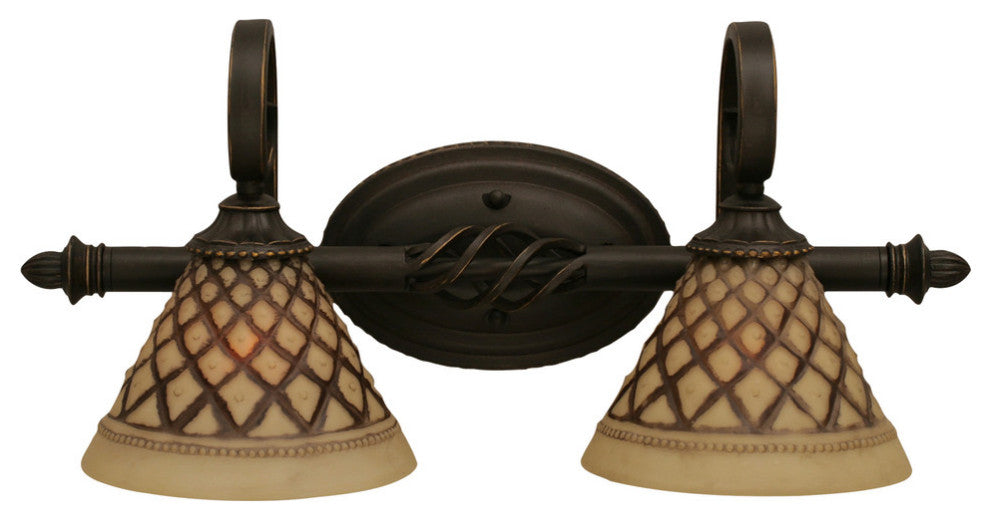 Elegante 2-Light Bath Bar, Chocolate Icing