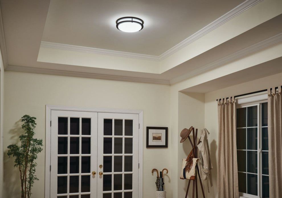 Kichler Avon 1 Light LED Flush Mount, Olde Bronze, 14
