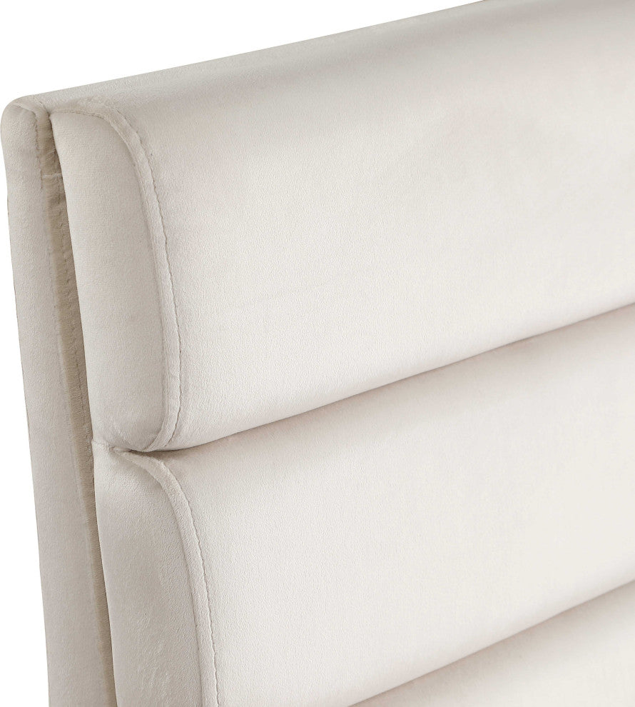 Kai Upholstered Dining Chair, Cream, Velvet, Set of 2