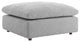 Commix Down Filled Overstuffed Boucle Fabric Ottoman, Light Gray