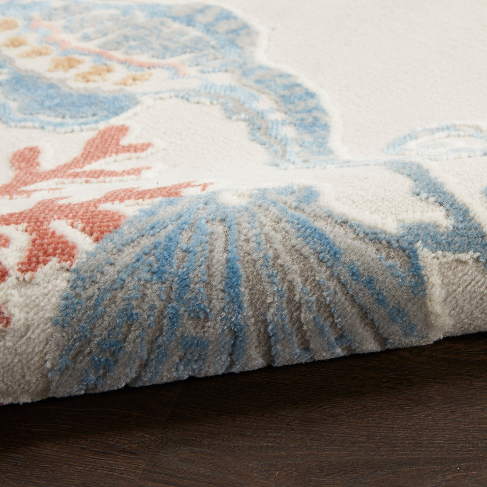 Nourison Pompeii 7'10" x 9'10" Ivory/Multi Nature-inspired Indoor Rug