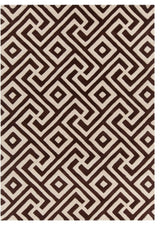Davin Contemporary Area Rug, Brown and Cream, 7'x10'
