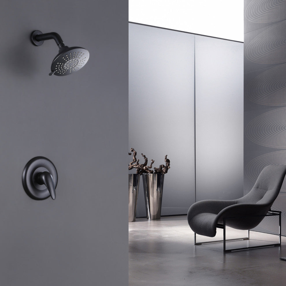 Pressure Balanced 5-Function Shower Faucet with Rough-in Valve, Matte Black