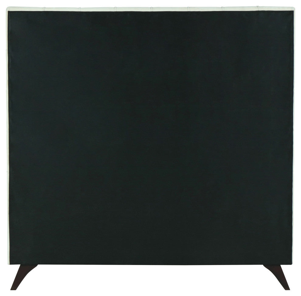 Elly Velvet Upholstered Bed, Cream, King