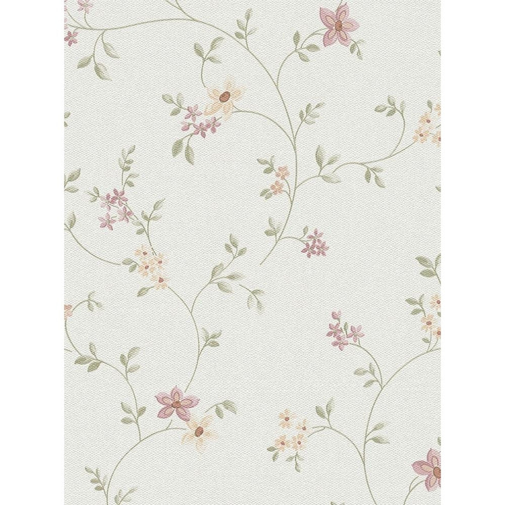 Textured Wallpaper Floral, 937701, Beige Pink, 1 Roll