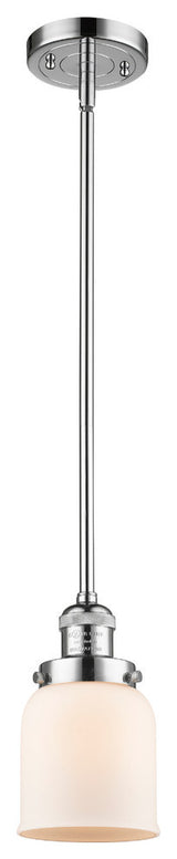 Small Bell 1-Light LED Pendant, Polished Chrome, Glass: Matte White Cased