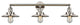 Railroad 3-Light Bath Fixture, Polished Nickel/Polished Nickel Railroad Shade