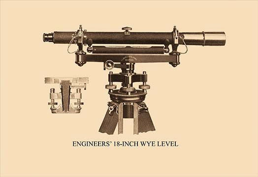 Engineers' 18 Inch Wye Level- Canvas Poster 20" x 30"