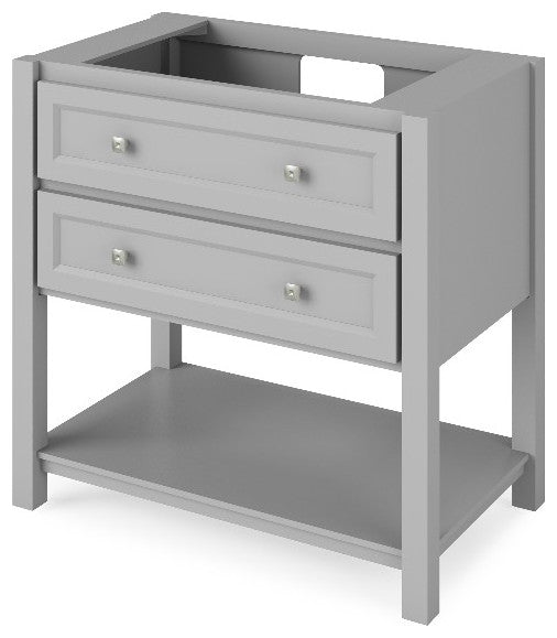 Adler Transitional 36" Grey Vanity, Boulder Cultured Marble Vanity Top