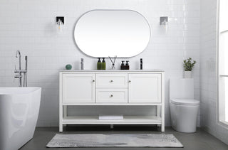 60" Double Bathroom Vanity, White