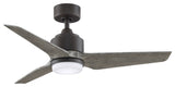 Fanimation TriAire Custom Ceiling Fan/LED Light, Matte Greige/Weathered Wood, 44