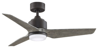 Fanimation TriAire Custom Ceiling Fan/LED Light, Matte Greige/Weathered Wood, 44
