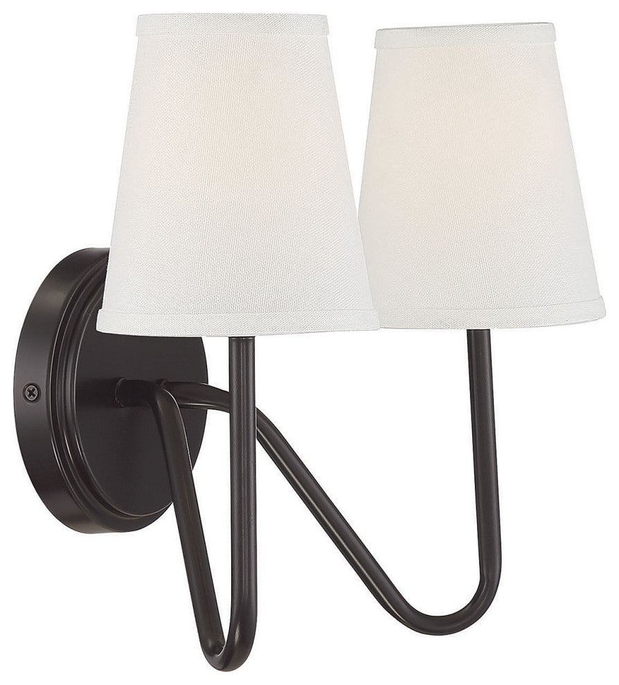 2-Light Wall Sconce, Natural Brass, Oil Rubbed Bronze