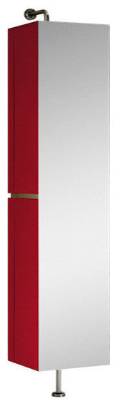 Fine Fixtures Sundance 15" High Gloss Linen Cabinet, Red High Gloss