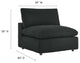 Commix Down Filled Overstuffed Boucle Fabric Armless Chair, Black
