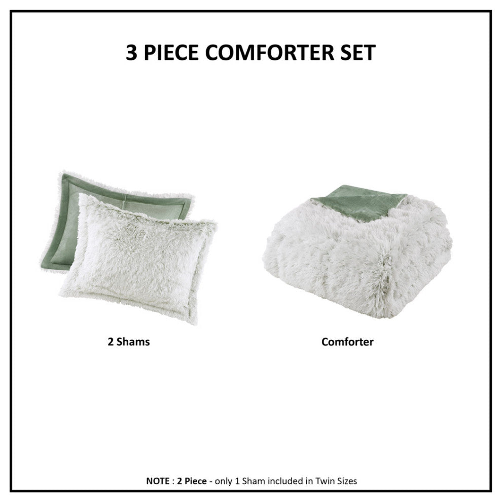Intelligent Design Malea Shaggy Faux Fur Comforter Mini Set