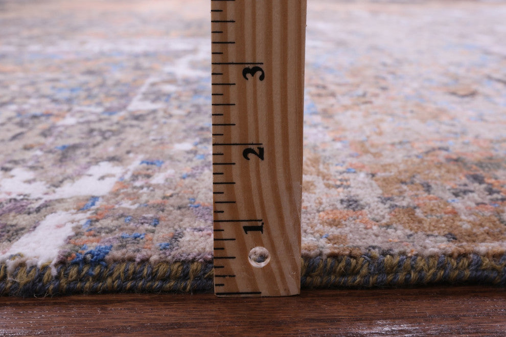 Wool and Silk Abstract Handmade Rug 8' 1" X 10' 1" Q8880