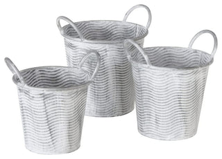 3 Piece Corrugated Wave Planter Set